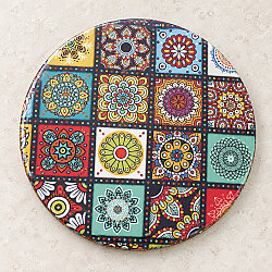 Asorti Mandala Desenli Mantar Tabanlı Bardak Altlığı 6’lı Paket - 6