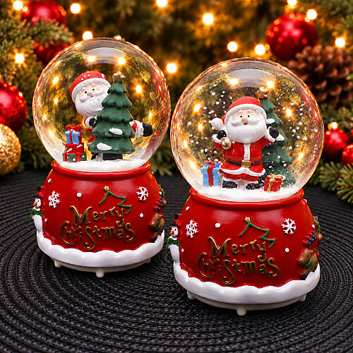 Asorti Merry Christmas Yazılı Işıklı Müzikli Yılbaşı Kar Küresi Orta Boy 8x12 cm - Toptanalim