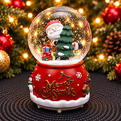 Asorti Merry Christmas Yazılı Işıklı Müzikli Yılbaşı Kar Küresi Orta Boy 8x12 cm - 3