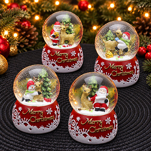 Asorti Merry Christmas Yazılı Yılbaşı Kar Küresi Midi Boy 7x9 cm - Toptanalim