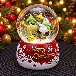 Asorti Merry Christmas Yazılı Yılbaşı Kar Küresi Midi Boy 7x9 cm - 2