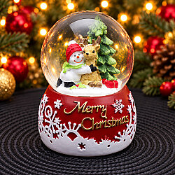 Asorti Merry Christmas Yazılı Yılbaşı Kar Küresi Midi Boy 7x9 cm - 3