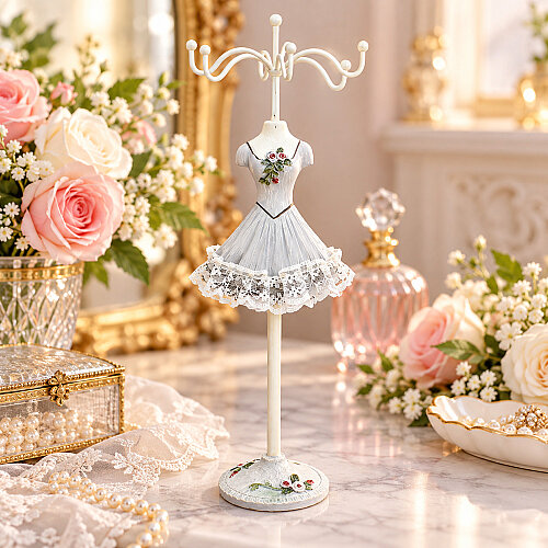 Asorti Nostaljik Dantelli Elbiseli Takı Askı Standı 28 cm - Toptanalim (1)