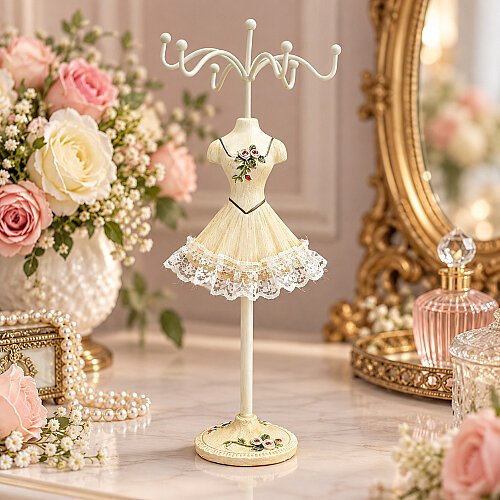 Asorti Nostaljik Dantelli Elbiseli Takı Askı Standı 28 cm - 3