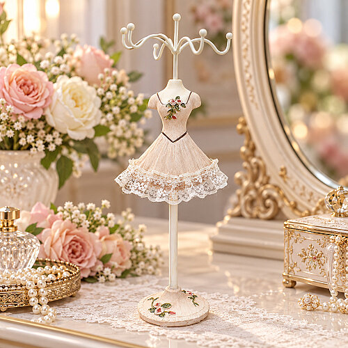 Asorti Nostaljik Dantelli Elbiseli Takı Askı Standı 28 cm - 4