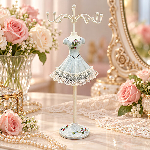 Asorti Nostaljik Dantelli Elbiseli Takı Askı Standı 28 cm - 5