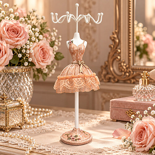 Asorti Nostaljik Fiyonklu Elbiseli Takı Askı Standı 28 cm - Toptanalim (1)