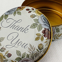 Asorti Özel Tasarım Vintage 'Thank You' Serisi Teneke Kutu 100 cc (7x3 cm) - 3