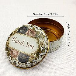 Asorti Özel Tasarım Vintage 'Thank You' Serisi Teneke Kutu 100 cc (7x3 cm) - 4