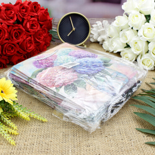 Asorti Parlak Çiçek Desen Hediyelik Karton Çanta - 7