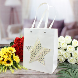 Asorti Simli Yıldız Desen Pencereli Çanta - 6