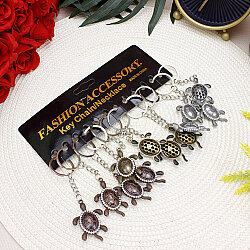Asorti Taşlı Metal Kaplumbağa Anahtarlık 12’li Paket - 3