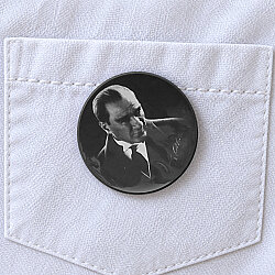 Atatürk Siyah Beyaz Portre Rozeti 20’li Paket - 1