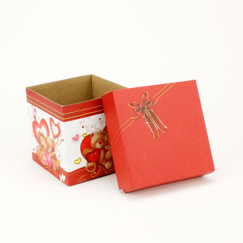 Ayıcık Desenli 3 Boyutlu Dekoratif Kare Kutu 11*11CM - Kare Dekor (1)