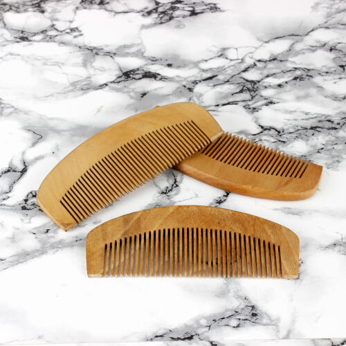 Doğal Bambu Düz Ahşap Tarak 13 CM - Kare Dekor