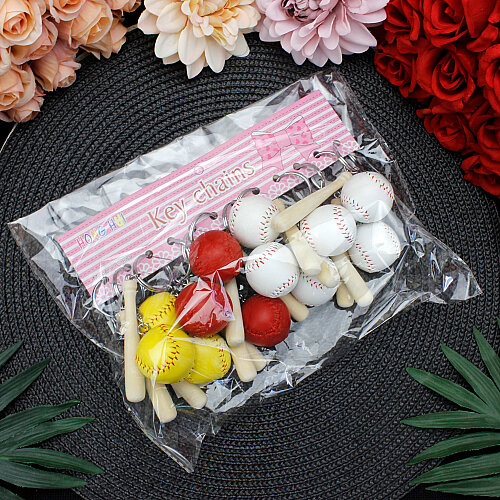 Beyzbol Sopalı Renkli Top Anahtarlık 12’li Paket - 5