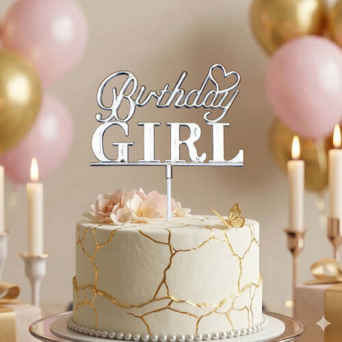 Birthday Girl Pasta Süsü Gümüş - Toptanalim