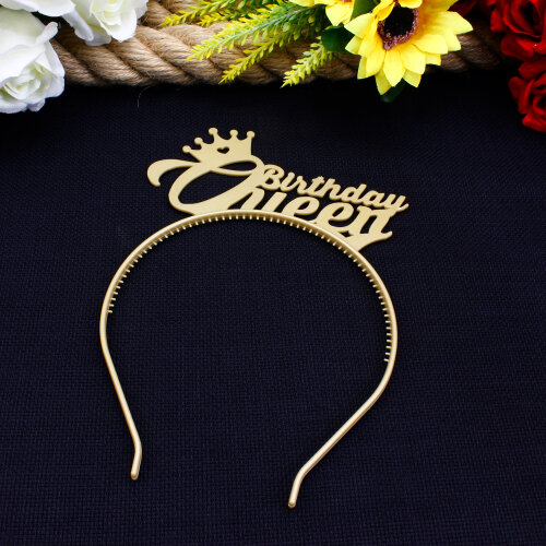 Birthday Queen Yazılı Taç Gold - Toptanalim