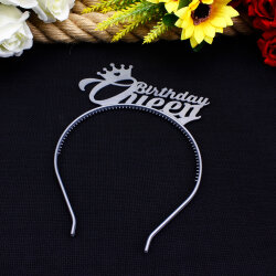 Birthday Queen Yazılı Taç Gümüş - 1