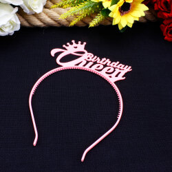 Birthday Queen Yazılı Taç Pembe - 1