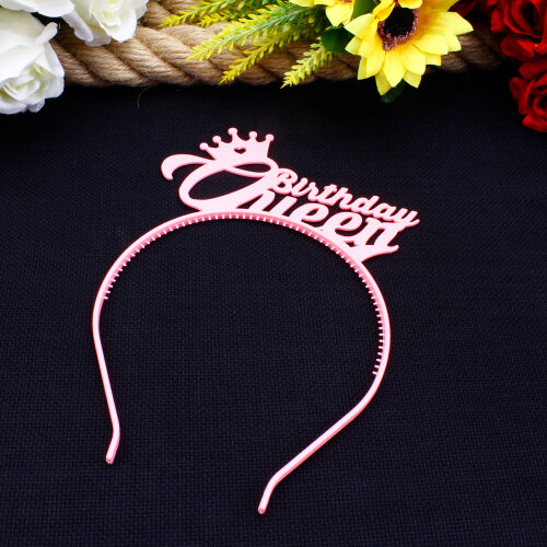 Birthday Queen Yazılı Taç Pembe - Toptanalim
