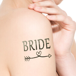 Bride Kalpli Ok Desenli Bekarlığa Veda Dövmesi Gümüş Renk 10'lu Paket - 1