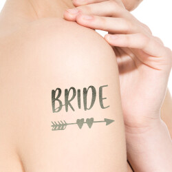 Bride Ok Desenli Bekarlığa Veda Dövmesi Gümüş Renk 10'lu Paket - 1