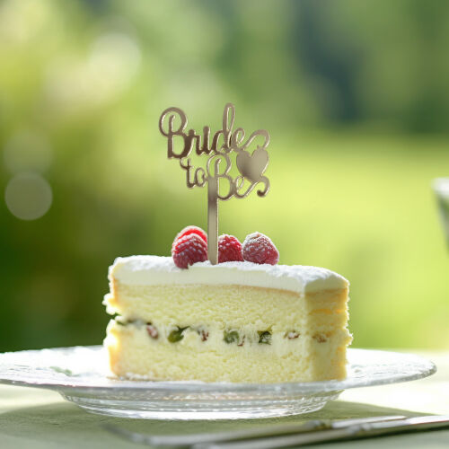 Bride To Be Yazılı Kalp Şekilli Pasta Süsü Gold Renk 8'li Paket - Kare Dekor