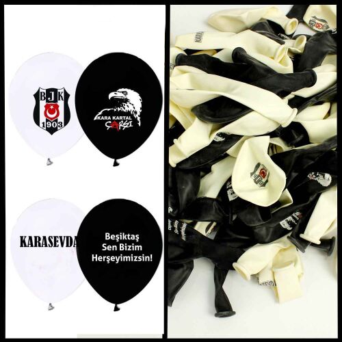 Büyük Boy 12 İnch Lisanslı Beşiktaş Balon - Kare Dekor