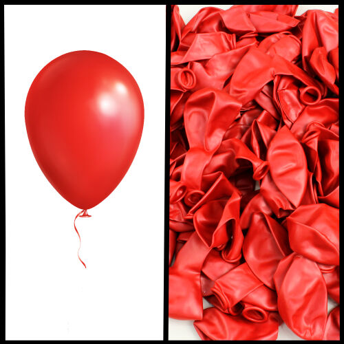 Büyük Boy 12 İnch Metalik Balon Kırmızı Renk - Kare Dekor