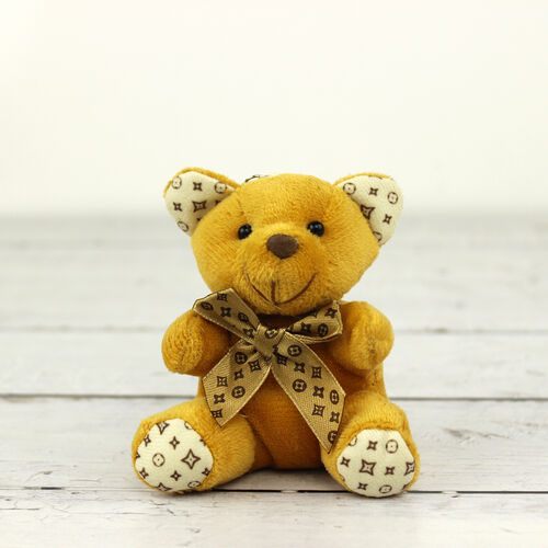 Büyük Boy Desenli Peluş Ayıcık Anahtarlık Koyu Kahverengi 12'li Paket - 2