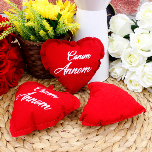 Canım Annem Kalp Yastık 13CM - 1