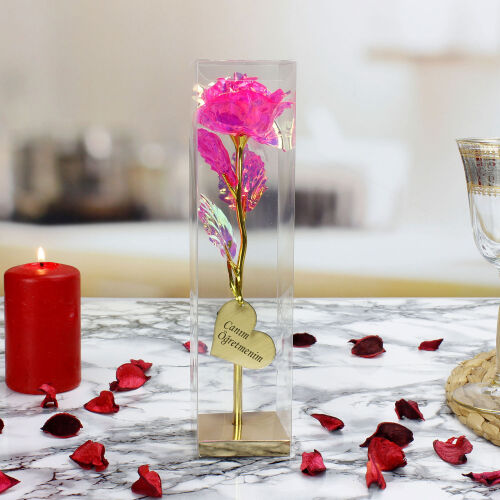 Canım Öğretmenim Kutulu Sonsuzluk Gül Pembe - Kare Dekor