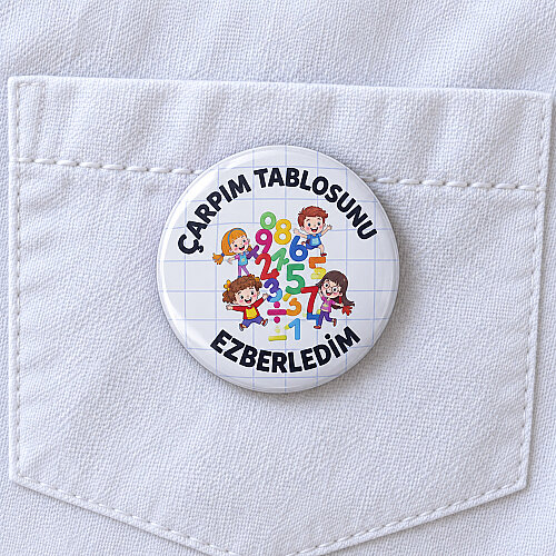 Çarpım Tablosunu Ezberledim Rozeti 20’li Paket - Toptanalim