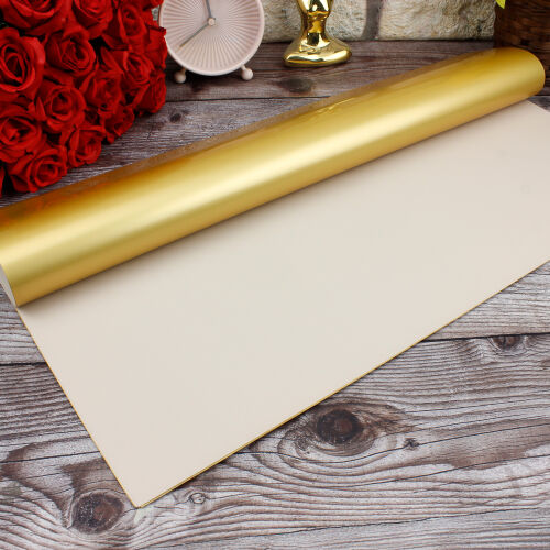 Çiçek Buket Ambalaj Kağıdı Bej Gold 20'li Paket - Kare Dekor