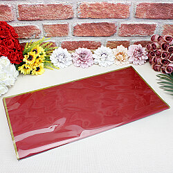 Çiçek Buket Ambalaj Kağıdı Bordo Gold Border 20’li Paket - 3