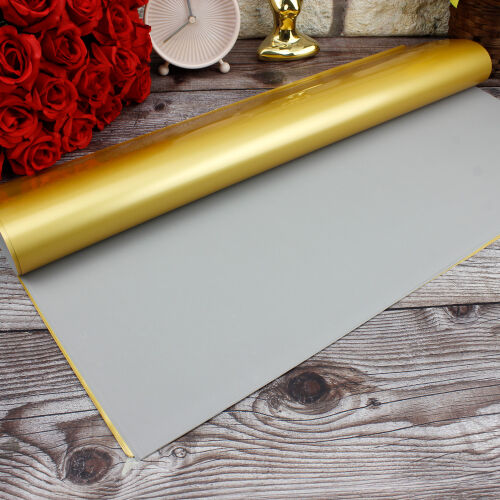 Çiçek Buket Ambalaj Kağıdı Gri Gold 20'li Paket - Kare Dekor