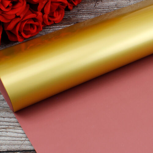 Çiçek Buket Ambalaj Kağıdı Gül Kurusu Gold 20'li Paket - Kare Dekor (1)