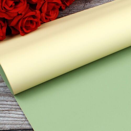 Çiçek Buket Ambalaj Kağıdı Haki Krem 20'li Paket - Kare Dekor (1)