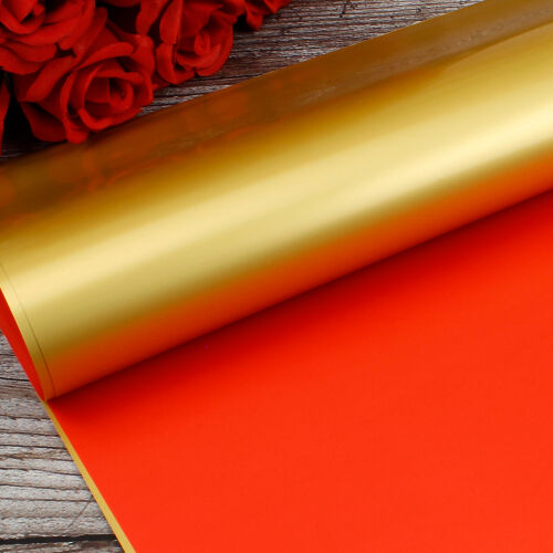 Çiçek Buket Ambalaj Kağıdı Kırmızı Gold 20'li Paket - Kare Dekor (1)
