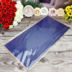 Çiçek Buket Ambalaj Kağıdı Lacivert Gold Border 20'li Paket - 3