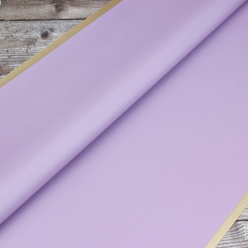 Çiçek Buket Ambalaj Kağıdı Mor Gold Border 20'li Paket - Kare Dekor (1)