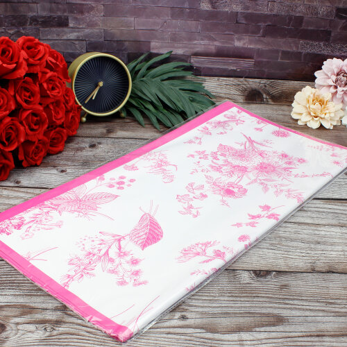 Çiçek Buket Ambalaj Kağıdı Pembe Çiçek Desenli 20'li Paket - 3