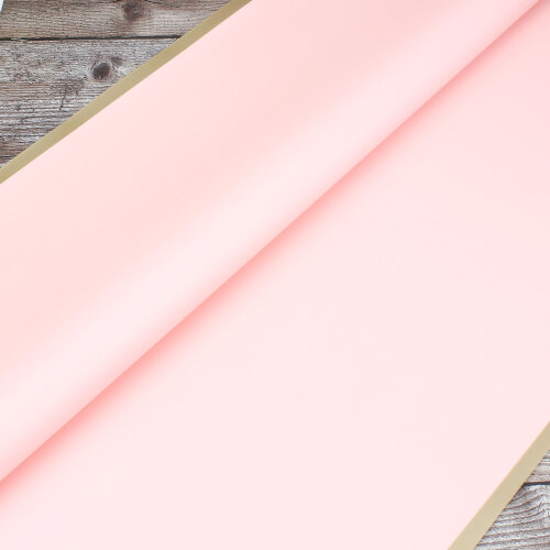 Çiçek Buket Ambalaj Kağıdı Pembe Gold Border 20'li Paket - Kare Dekor (1)