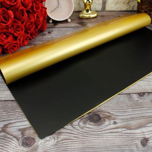 Çiçek Buket Ambalaj Kağıdı Siyah Gold 20'li Paket - Kare Dekor
