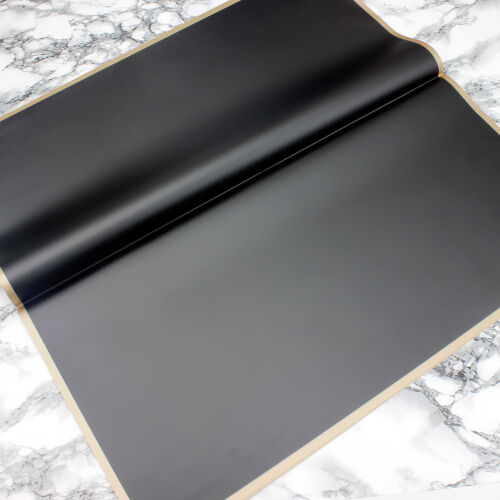 Çiçek Buket Ambalaj Kağıdı Siyah Gold Border 20'li Paket - Kare Dekor