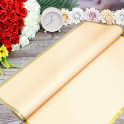 Çiçek Buket Ambalaj Kağıdı Somon Gold Border 20’li Paket - 1
