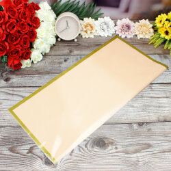 Çiçek Buket Ambalaj Kağıdı Somon Gold Border 20’li Paket - 3