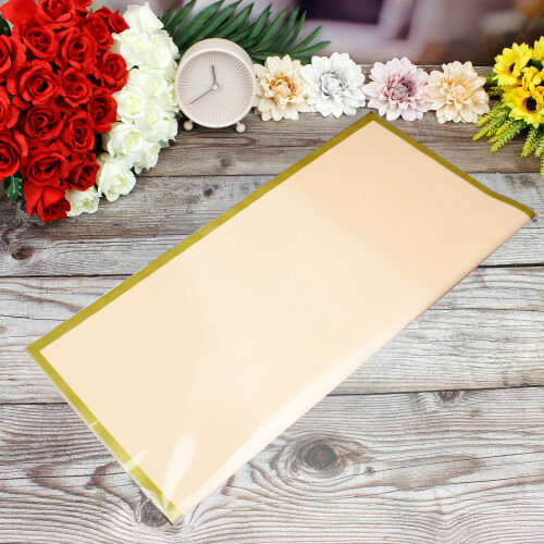 Çiçek Buket Ambalaj Kağıdı Somon Gold Border 20’li Paket - 3