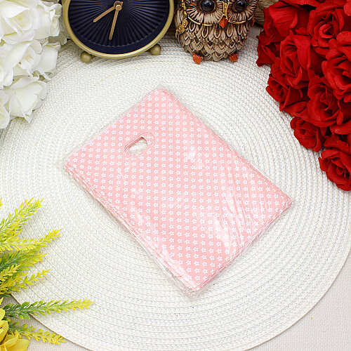 Çiçek Desenli Hediyelik El Geçme Poşet Pembe 50’li Paket 12x17 cm - Toptanalim (1)